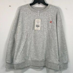 Fabletics Alina Long Sleeve Crewneck Sweatshirt, Size L - Light Grey Women's